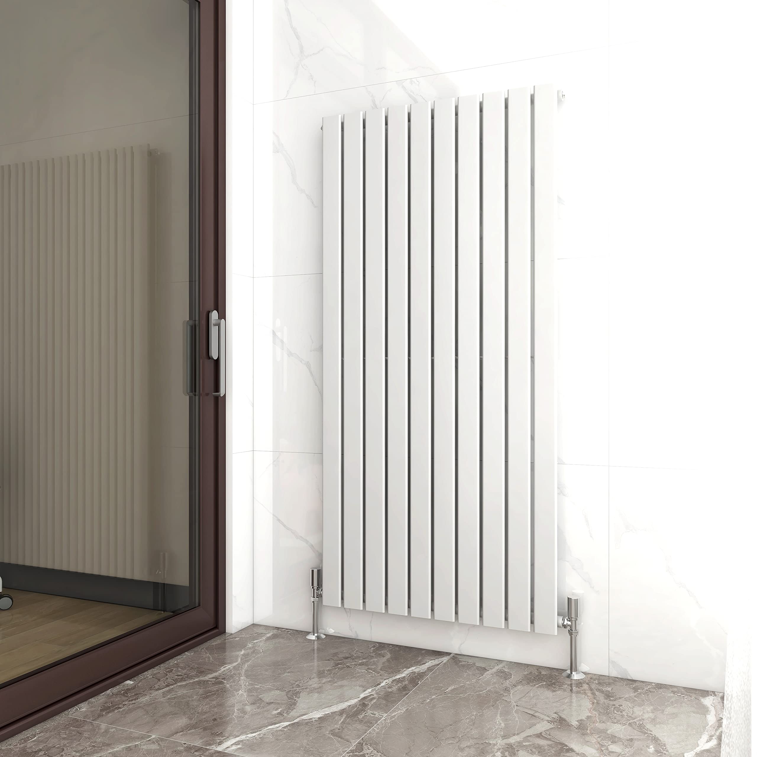 Radiator Horizontal Vertical Designer Flat Panel Central Heating Radiator 1600mm Height (1600x680mm Single, White)