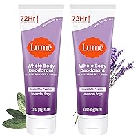 Vista 1 de Lume Desodorante para todo el cuerpo, tubo invisible de crema, control de olores de 72 horas, sin aluminio, sin bicarbonato de sodio, seguro