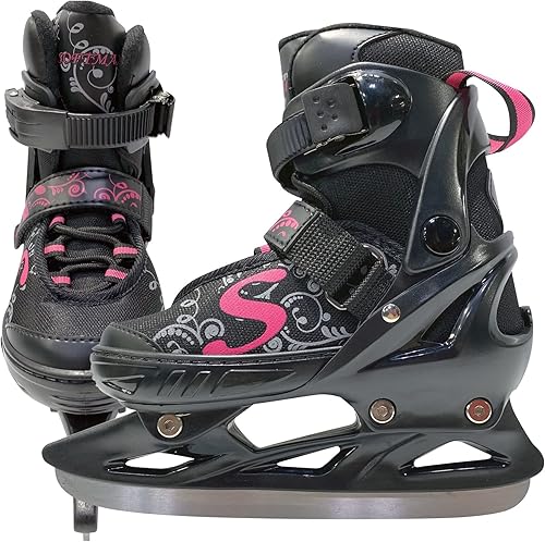 Patines de hielo ajustables - Patines de hockey para niños y niñas - Patines de hielo aislados para niños con 3 tamaños de ajuste