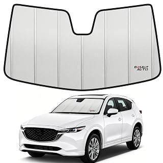 2017-2025 CX-5 Windshield Sun Shade Compatible for 2017-2025 Mazda CX-5 Front Upgraded 6 Layers Accordion-Folding Front Sun Visor with Storage Bag Keep Interior Cool - Amazon product rated Grade A