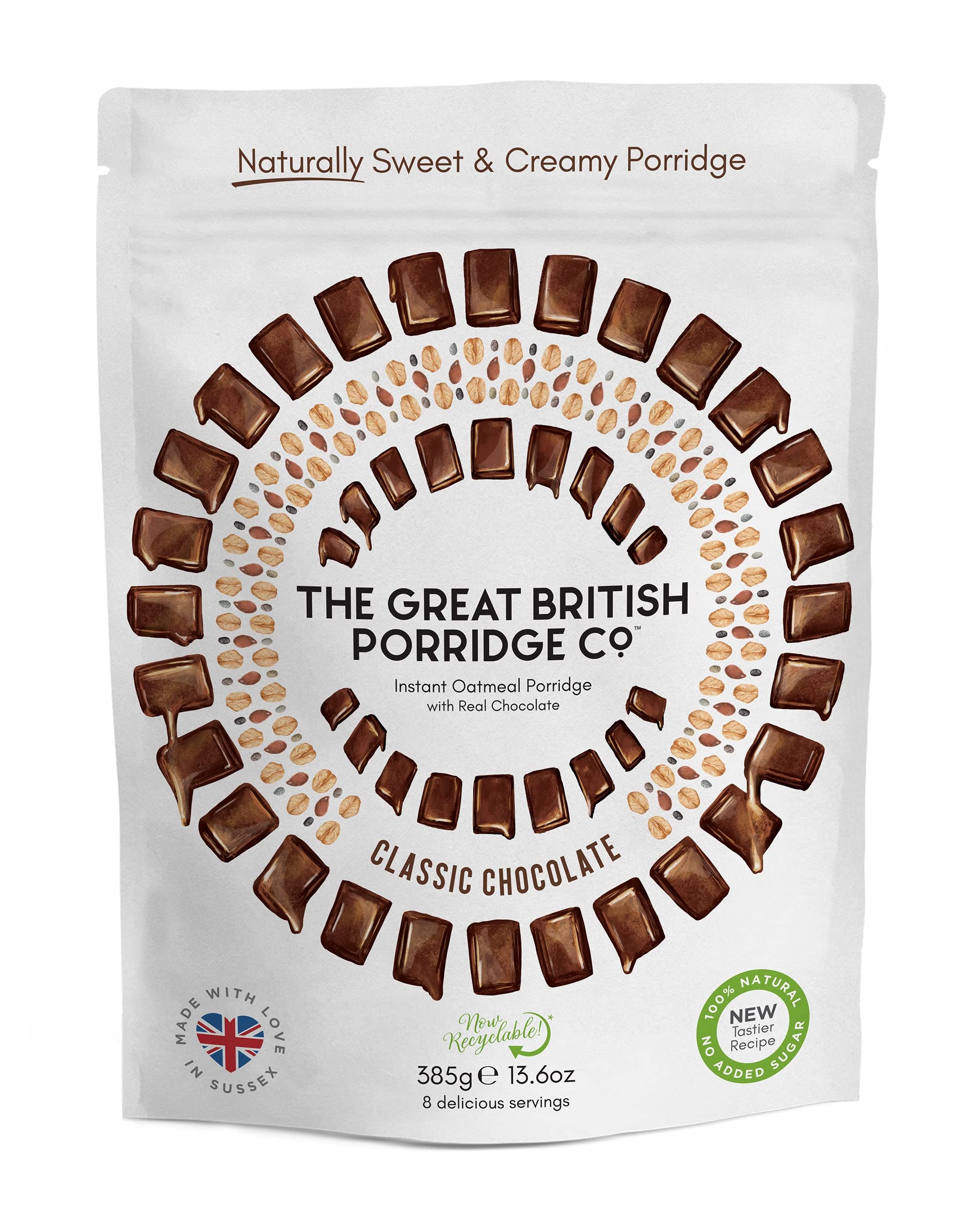 The Great British Porridge Co Chocolat classique - 385 g (lot de 2)