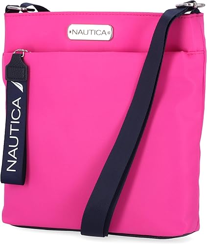 Miniatura 7 de Nautica Diver - Bolso cruzado pequeño de nailon para mujer con correa de hombro ajustable Negro, Bright Red, Hot Pink, Azul, Rosa lila, Lime,