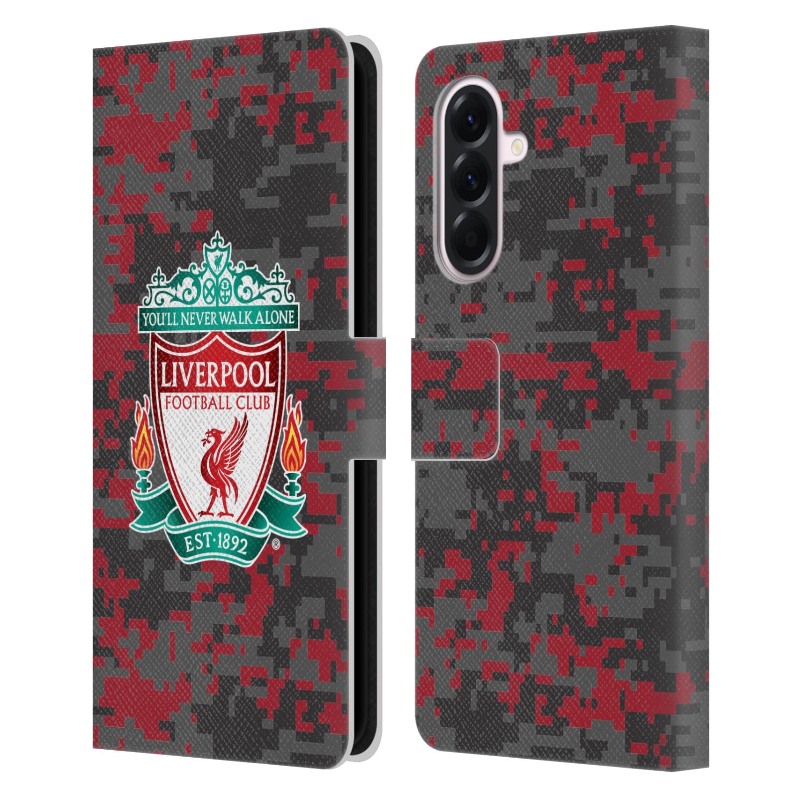 Head Case Designs Officially Licensed Liverpool Football Club Club Colours Crest Digital Camouflage Leather Wallet Case Compatible With Samsung Galaxy A56 5G