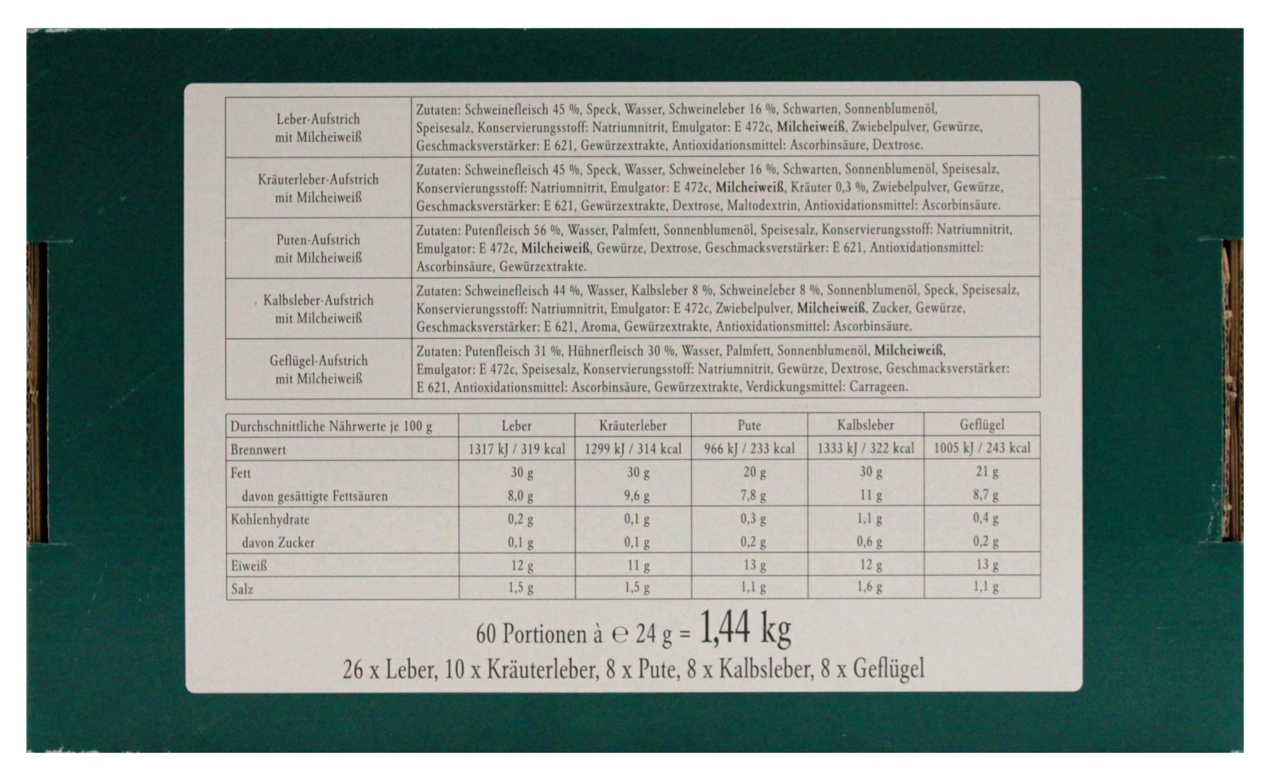 Carnella - Fleischaufstrich Portionen - Mix Sortiment - 60 x 24 g