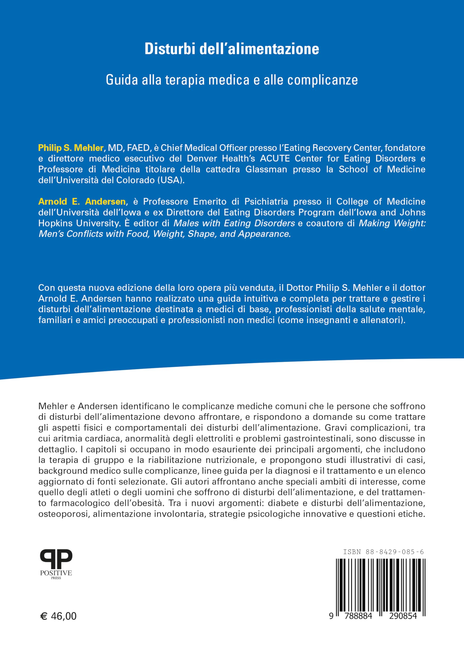 Disturbi dell’alimentazione. Guida alla terapia medica e alle complicanze