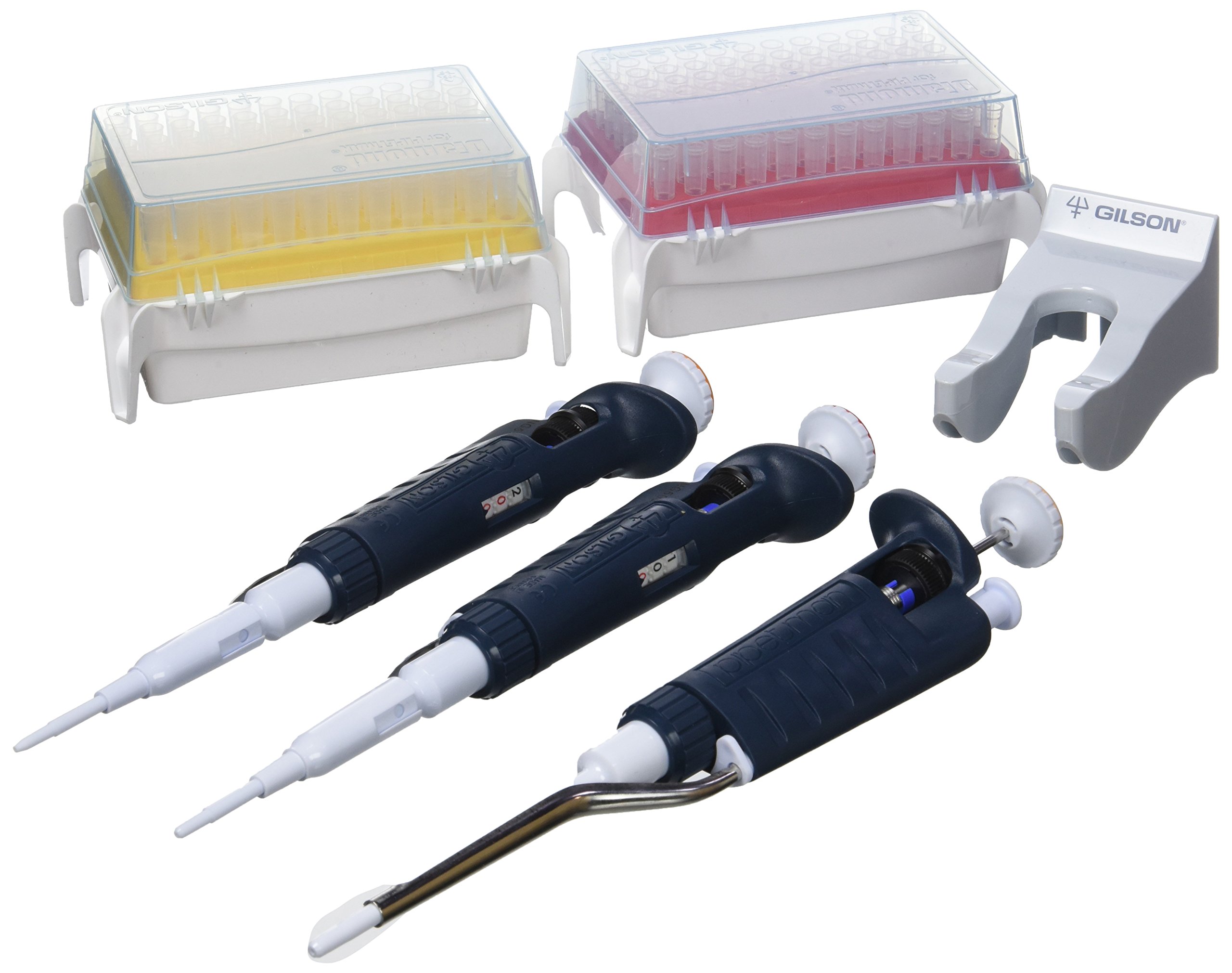 Gilson PIPETMAN Micro-Volume Kit mit P2G, P10G, P100G Mikrolieterpipetten und Pipettenspitzen, Mehrfarbig