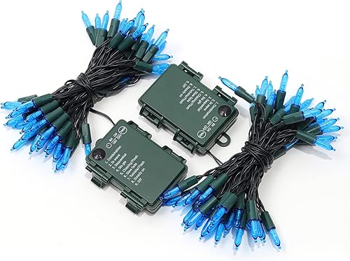 Miniatura 24 de WATERGLIDE Paquete de 2 50 luces LED de Halloween al aire libre, 16 pies con 8 modos, luces de árbol impermeables que funcionan