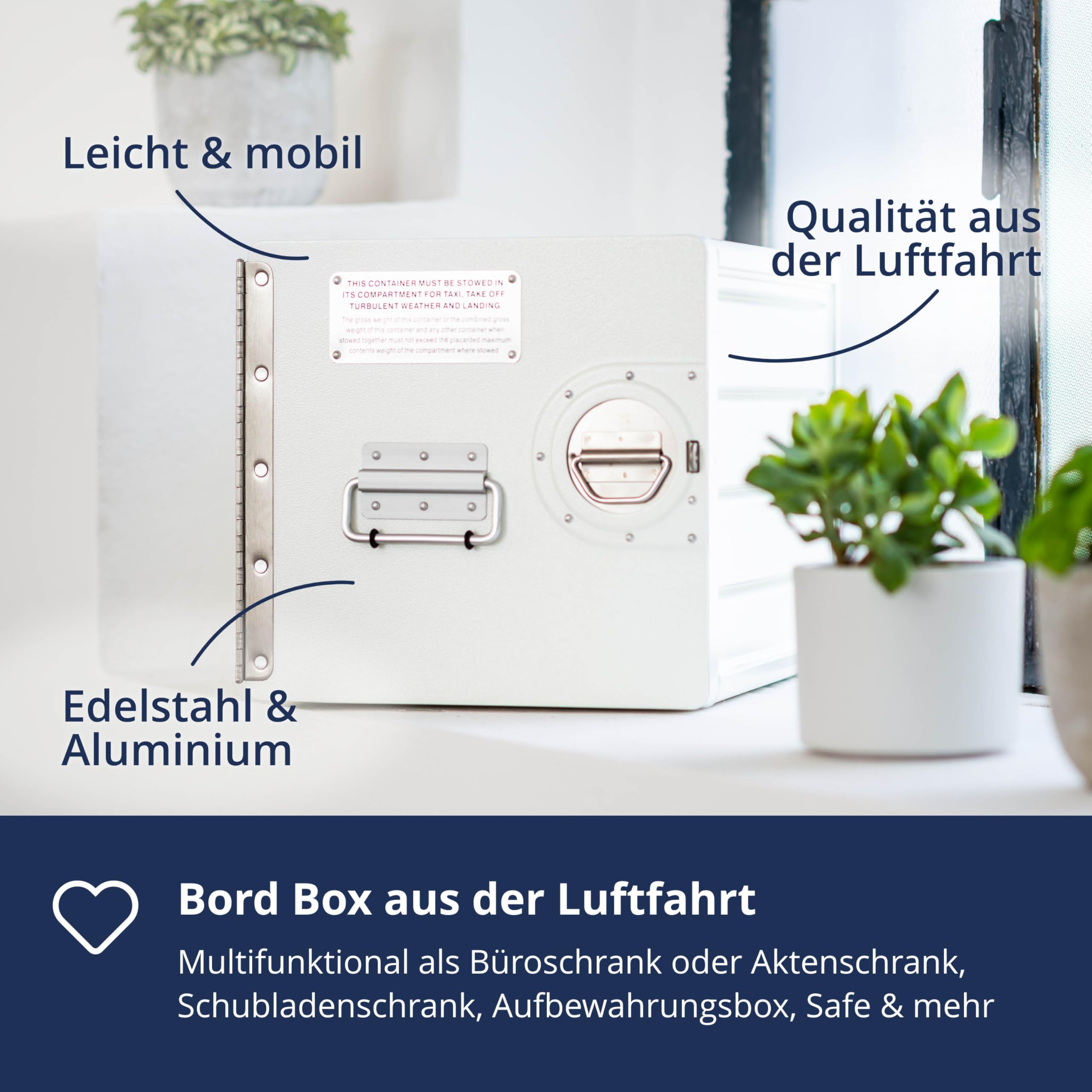Aktenschrank, Schubladenschrank, Metallschrank klein, Schreibtisch Aufbewahrungsbox, Büroschrank, Industrial Möbel, vormontiert, 27,9 x 29,1 x 39,5, Bord Box M, Weiss, Stauraum 1