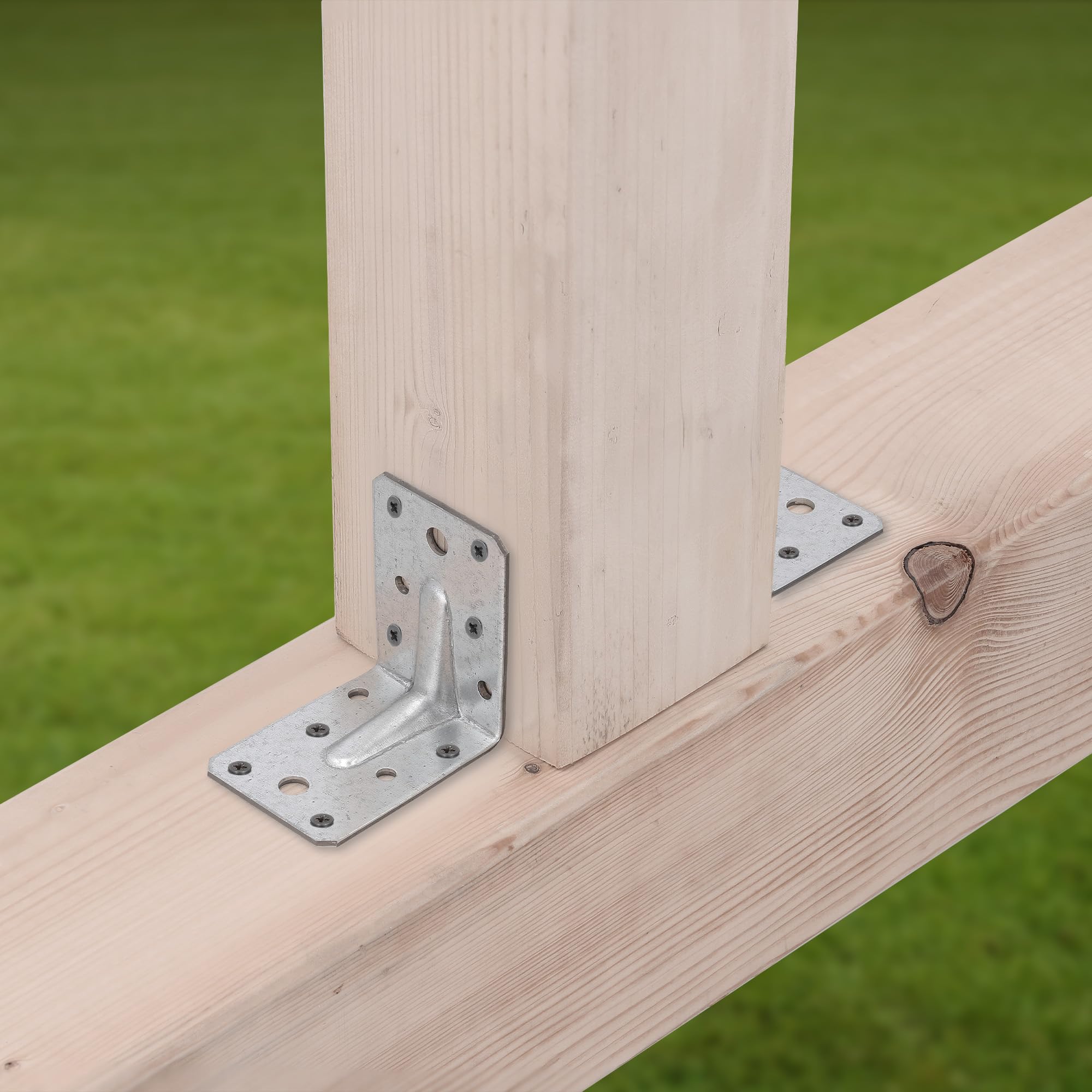 KOTARBAU® 25 szt. Kątownik Ciesielski - Łącznik Budowlany - 75 X 75 X 55 MM - Stal ocynkowana - Z Przetłoczeniem
