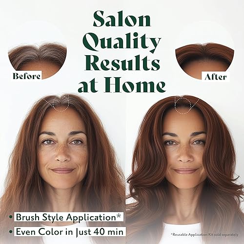 Miniatura 5 de Herbatint - Coloración permanente en gel sin alcohol y vegana, color 4R castaño cobre, cubre el 100 % de canas, 4.56 onzas