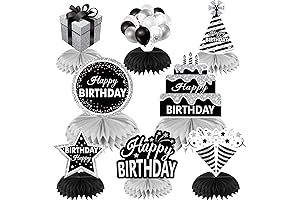 Stunning Black Silver Birthday Centerpieces for Memorable Celebrations: 8PCS Honeycomb Decor