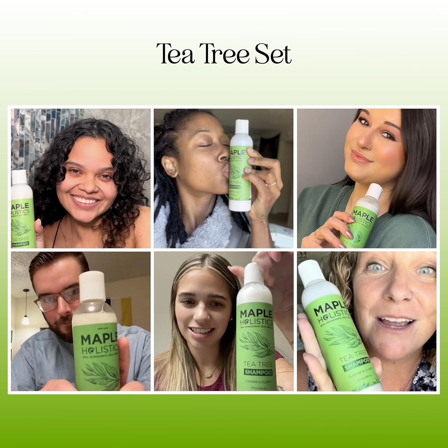 Tea Tree Shampoo and Conditioner Set - Sulfate Free Clarifying Shampoo and Conditioner for Oily Hair & Scalp Care with Australian Tea Tree Oil - Complete Dry Scalp Treatment for Build Up (16 Fl Oz)