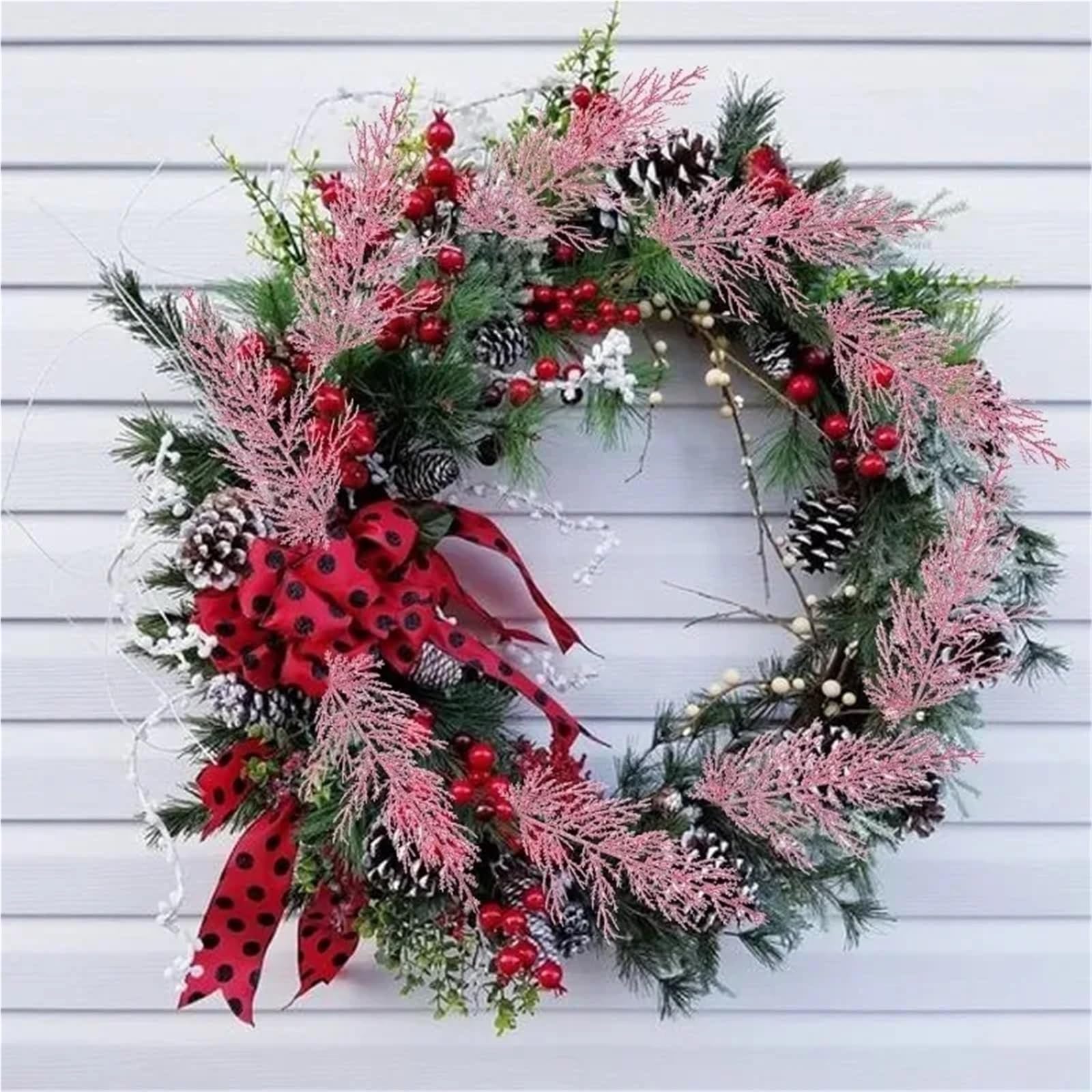 Aghi di pino artificiali glitterati natalizi, 30 pezzi, decorazione natalizia con foglie di pino artificiali, rami, fiori finti per albero di Natale, ghirlande fai da te per feste e casa