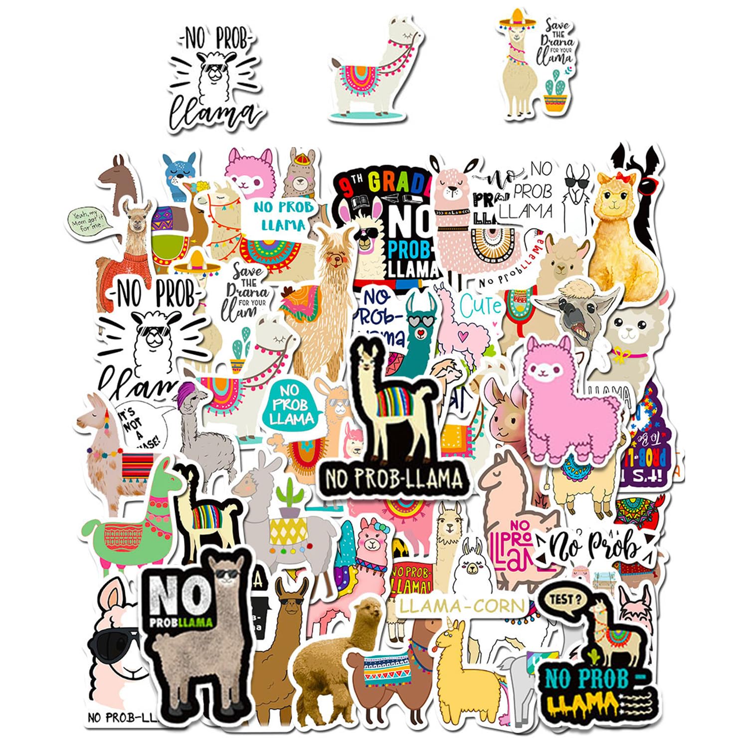 Nidhfg Color 100 Cartoon Alpaca Stickers, Cute Graffiti Stickers, Can Decorate Suitcase, Notebook, Water Bottle.