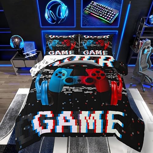 Miniatura 50 de Edredón de plumón de tortuga marina y verde azulado brillante, juego de ropa de cama tamaño Queen para niños y niños, juego de edredón de reptiles