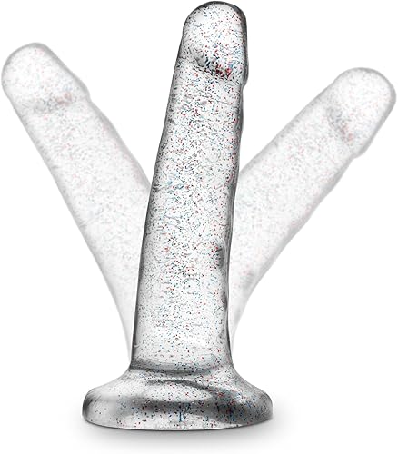 Miniatura 4 de Blush Naturally Yours - Consolador realista con purpurina de 5.5 pulgadas, compatible con ventosa y arnés, TPE suave, pene realista y flexible para