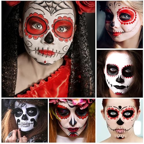 Miniatura 6 de Pintura facial roja para ojos, palo negro, payaso de Halloween, vampiro, cosplay, esenciales, pintura corporal, maquillaje para deportes, béisbol,