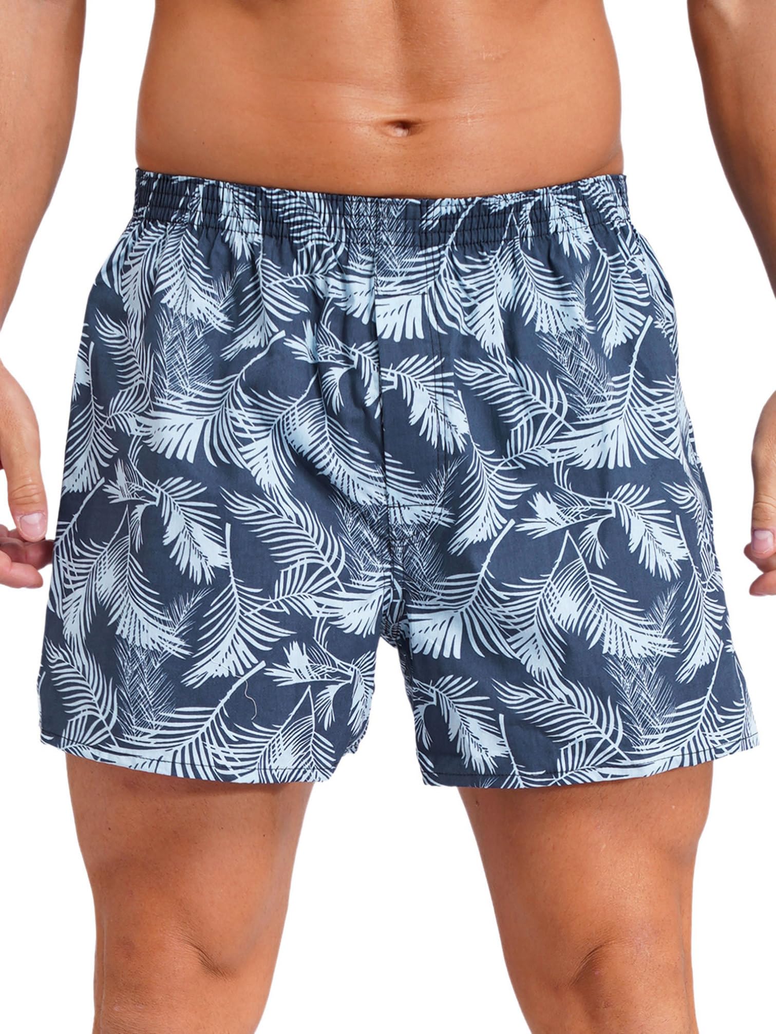 YiZYiF Men Elastic Waistband Boxer Shorts Funny Print Shorts Pajamas Sleepwear Loose Underwear