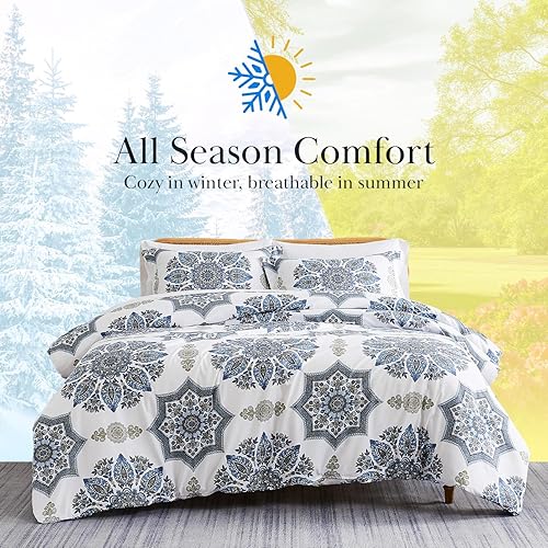 Miniatura 83 de Southshore Fine Living, Inc. Juego de edredón de 2 piezas, tamaño individual, juego de edredón floral con funda de almohada, pájaros y flores