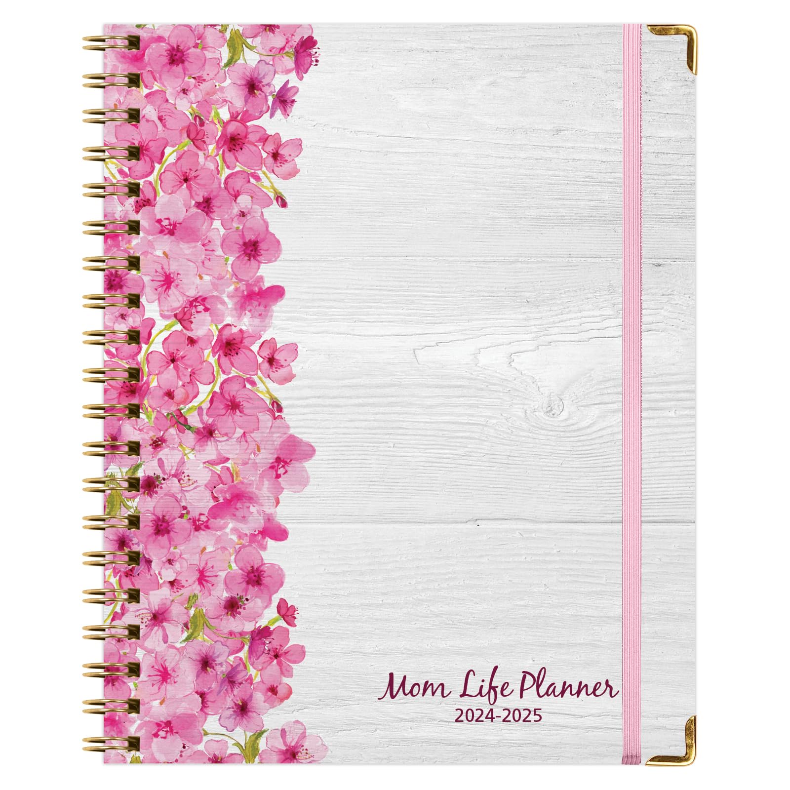 Global Printed Products Mom Life Planner 2024-2025 (White, 8x10'', Planner, Includes Record Keeping Pages, Budget and Meal Planner, Habit Tracker)