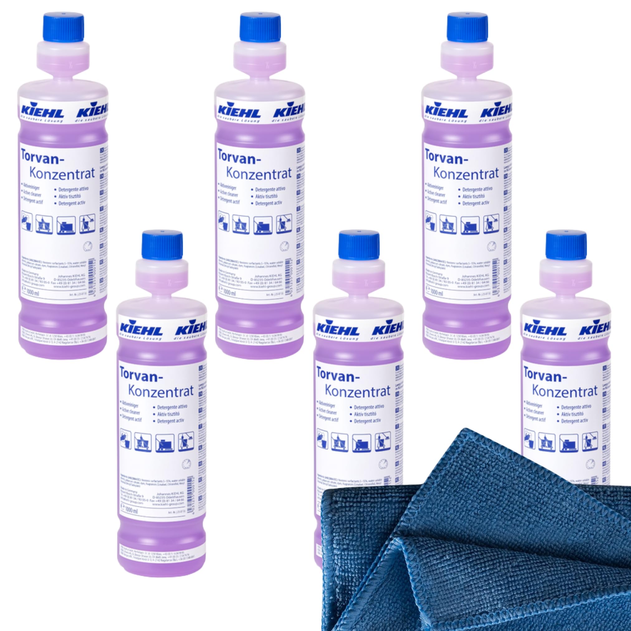 Unterhalts- und Wischpflegemittel - Reiniger - Nassreiniger - Oberflächenreiniger - Konzentrat Aktivreiniger für Oberflächen | mit Cleanclub Microfasertuch (6 Liter)