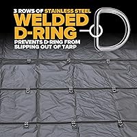 Vista 3 de US Cargo Control Lona plana de 20 pies x 20 pies, lona ligera de 14 onzas para camiones de plataforma plana, caída y solapa de 6 pies, poliéster
