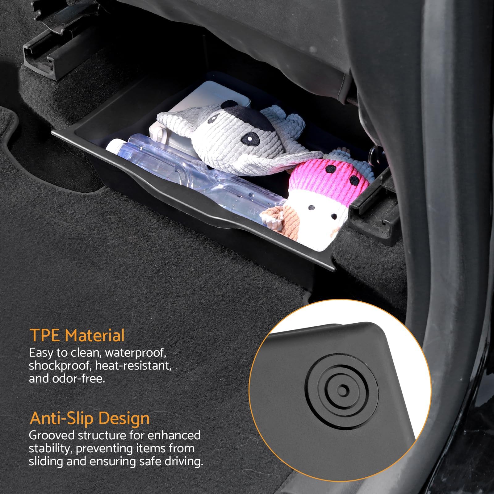 2PCS Model Y Für Tesla Sitz Organizer Box Rutschfeste Vordersitze Langlebiges Autozubehör Aufbewahrungsbox TPE-Material Hohe Temperaturbeständigkeit Zum Auto Ordentlich