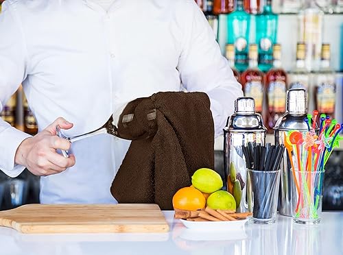 Miniatura 4 de Utopia Towels - Toallas de cocina, paquete de 12 toallas de 16 x 19 pulgadas, 100% algodón, toallas de barra superabsorbentes marrones, toallas de