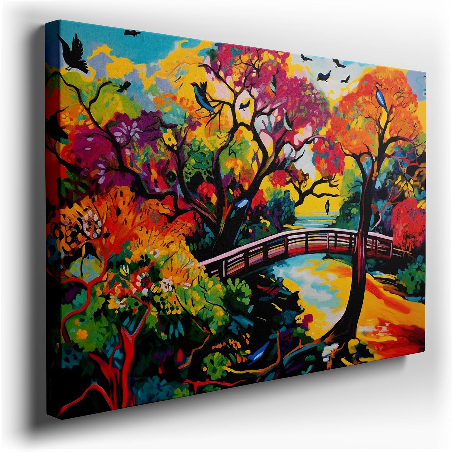 Canvas for Living Room. Autumn Splendor Unveiled in a Riveting Canvas of Color and Life, 27 x 18 inch Canvas Wall Art - Contemporary Masterpieces - Modern Home Decor