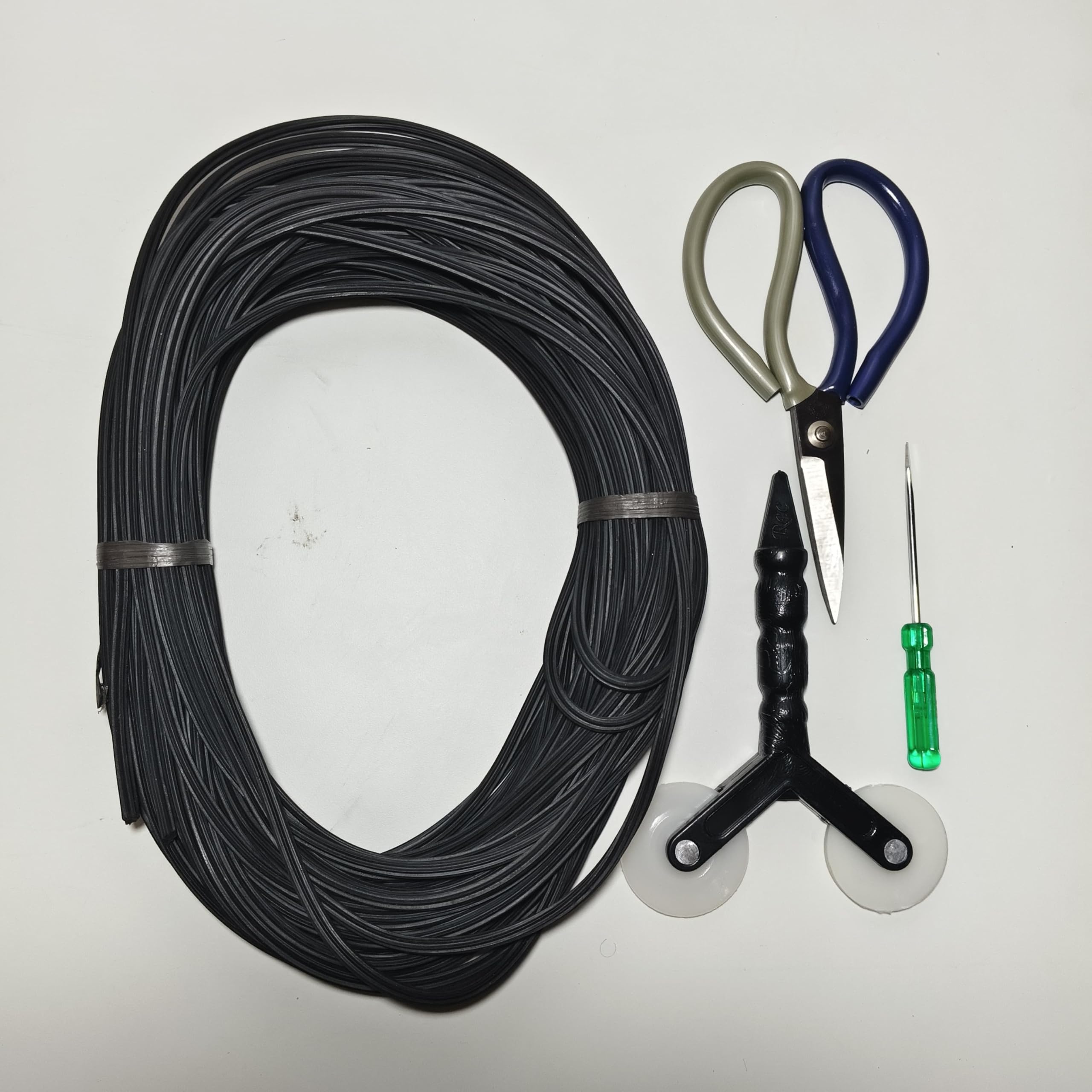 UPVC Window Door Mosquito Net Mesh Loading Rubber Beading | Dimension 5MM | Double Wheel Sealing Roller | Window Extractor Hook | Scissor|10 Meter-Rubber-image-12