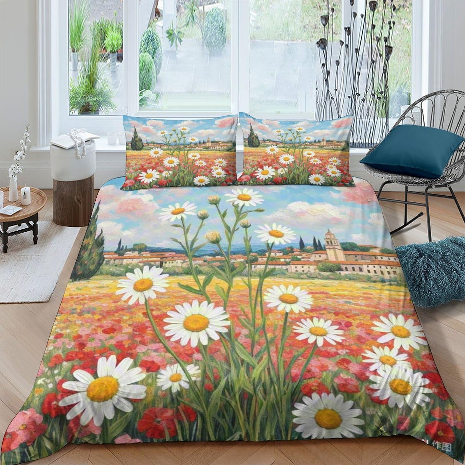 Housse de couette daisy douce pour offrir un sommeil paisible aux enfants avec sa taie d'oreiller