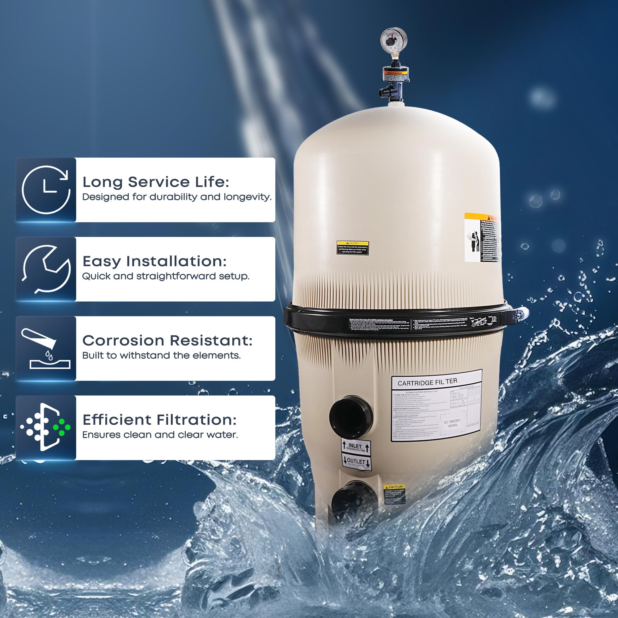 Amazon.com: Noroeua EC-160301 Pool Filter Compatible with Pentair