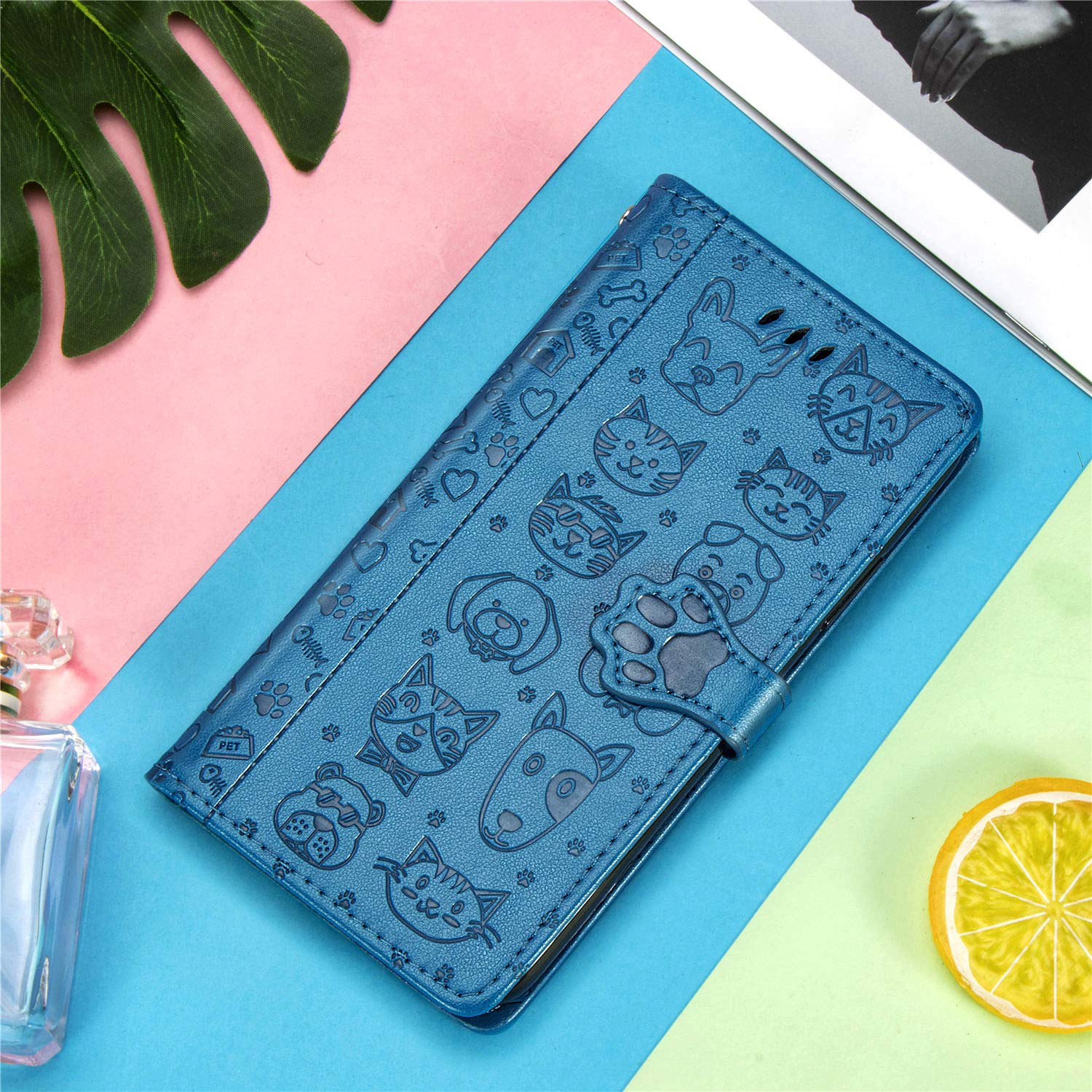 Aazon.co: IPhone 11 Cartoon Girl Wallet Case,ZYZX Cat Dog Style Flip Phone Shell With Credit - View #5