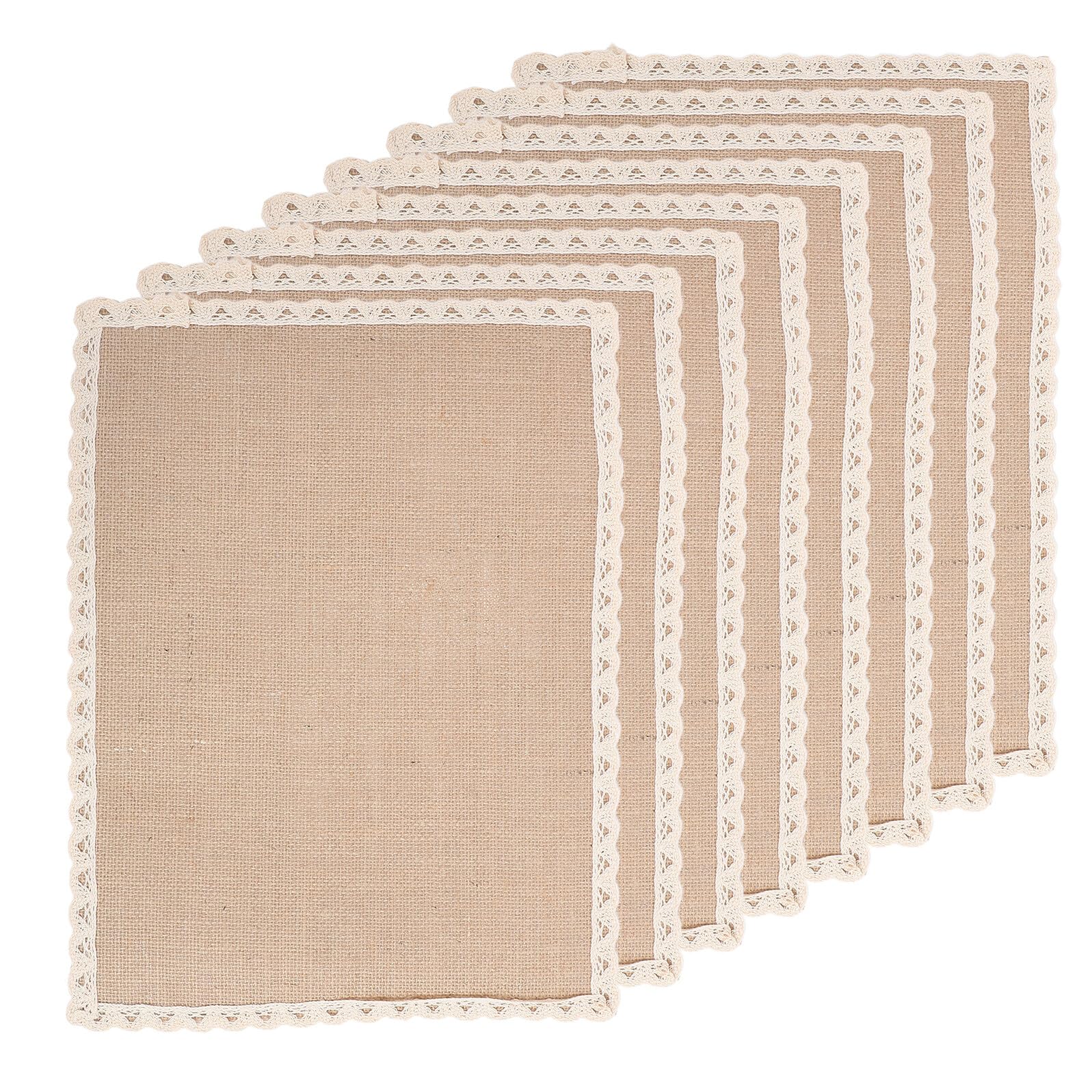 Set de table rectangulaire toile jute naturelle macramé sous plat cuisine campagne