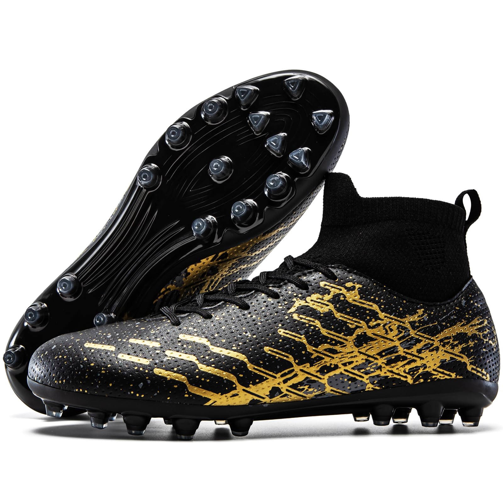 Kids Slip On Soccer Cleats for Boys Girls Youth Training Football Shoes