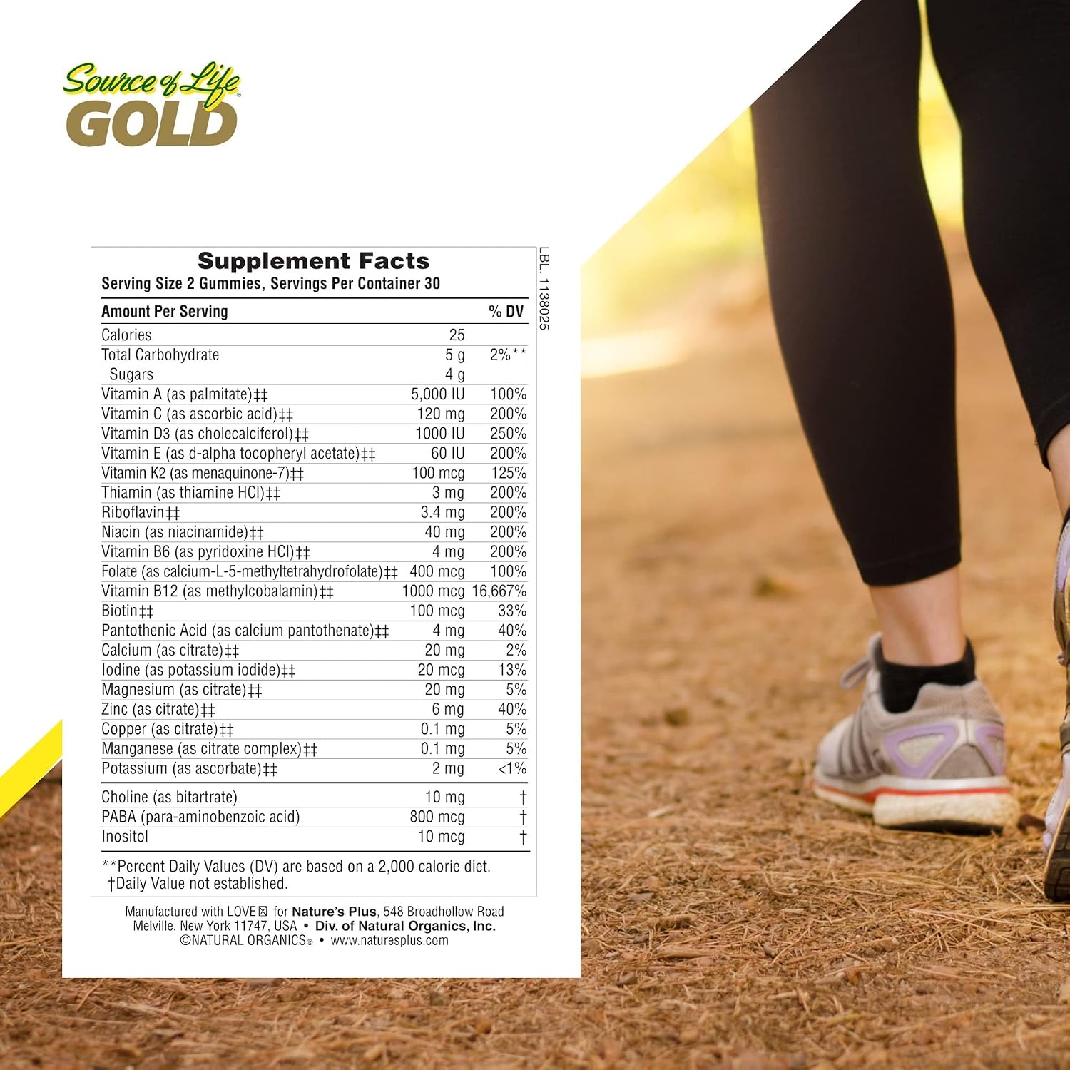 NaturesPlus Source of Life Gold Adult Multivitamin Gummies - 60 Whole Food Gummies - Complete Daily Vitamin Supplement - Free Radical Defense, Energy Support - Gluten-Free - 30 Total Servings