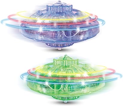 Geospace Super Sonic LED Auto Spinnerz Self-Powered Spinning Top 2-Pack in Assorted Colors