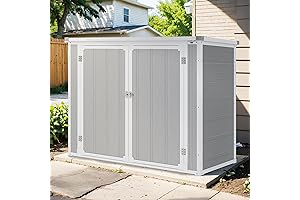 Outdoor Storage Box丨Waterproof Resin Storage Shed丨34.5 Cu Ft Horizontal Storage Cabinet