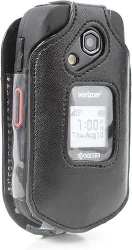 Miniatura 9 de BELTRON Funda de piel para Kyocera DuraXV LTE E4610 (Verizon), DuraXE E4710 (AT&T) - Características: Clip giratorio para cinturón, protección de