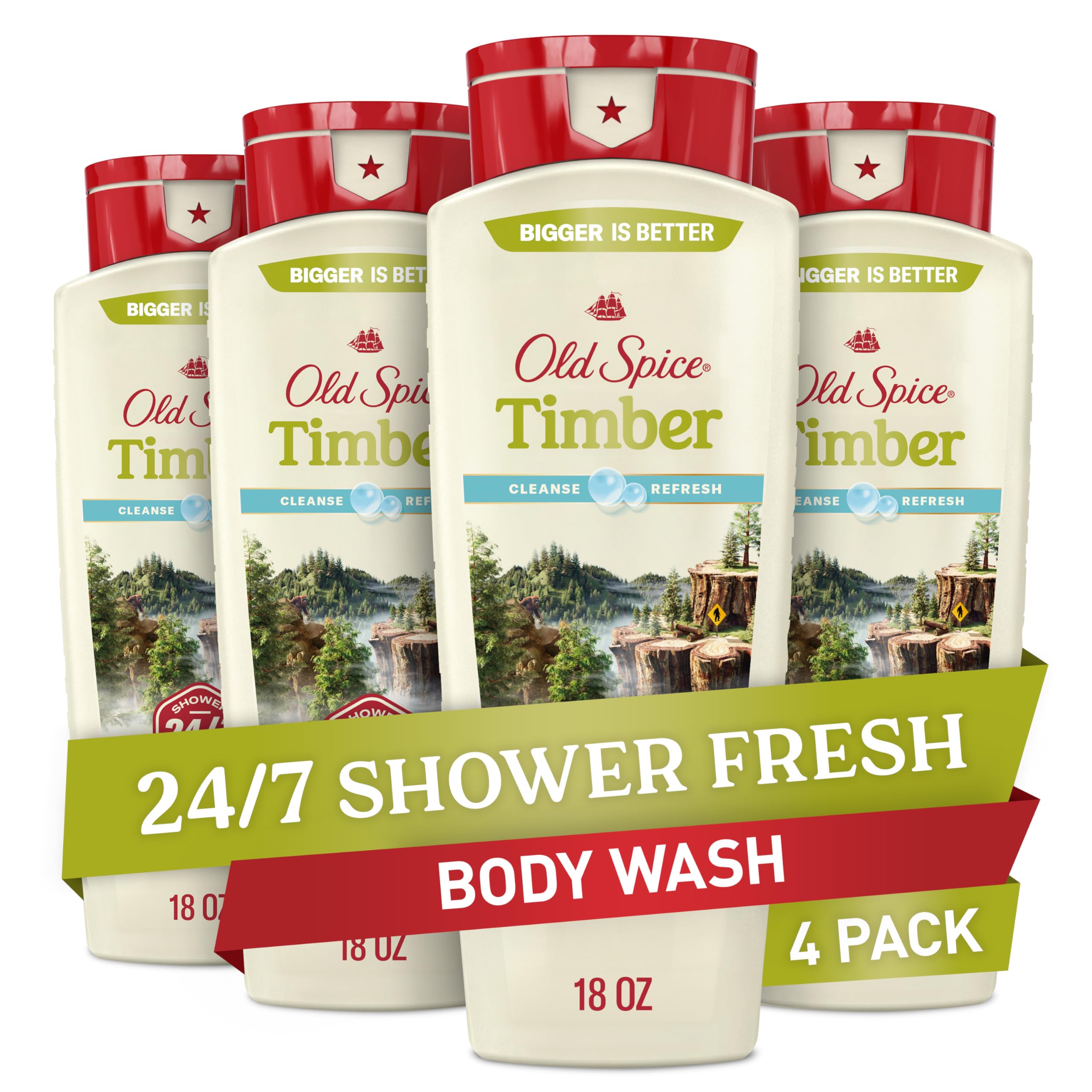 Old Spice Cleansing Body Wash for Men 24 7 Shower Fresh with Lasting Scent Cleanse Refresh Gentle on