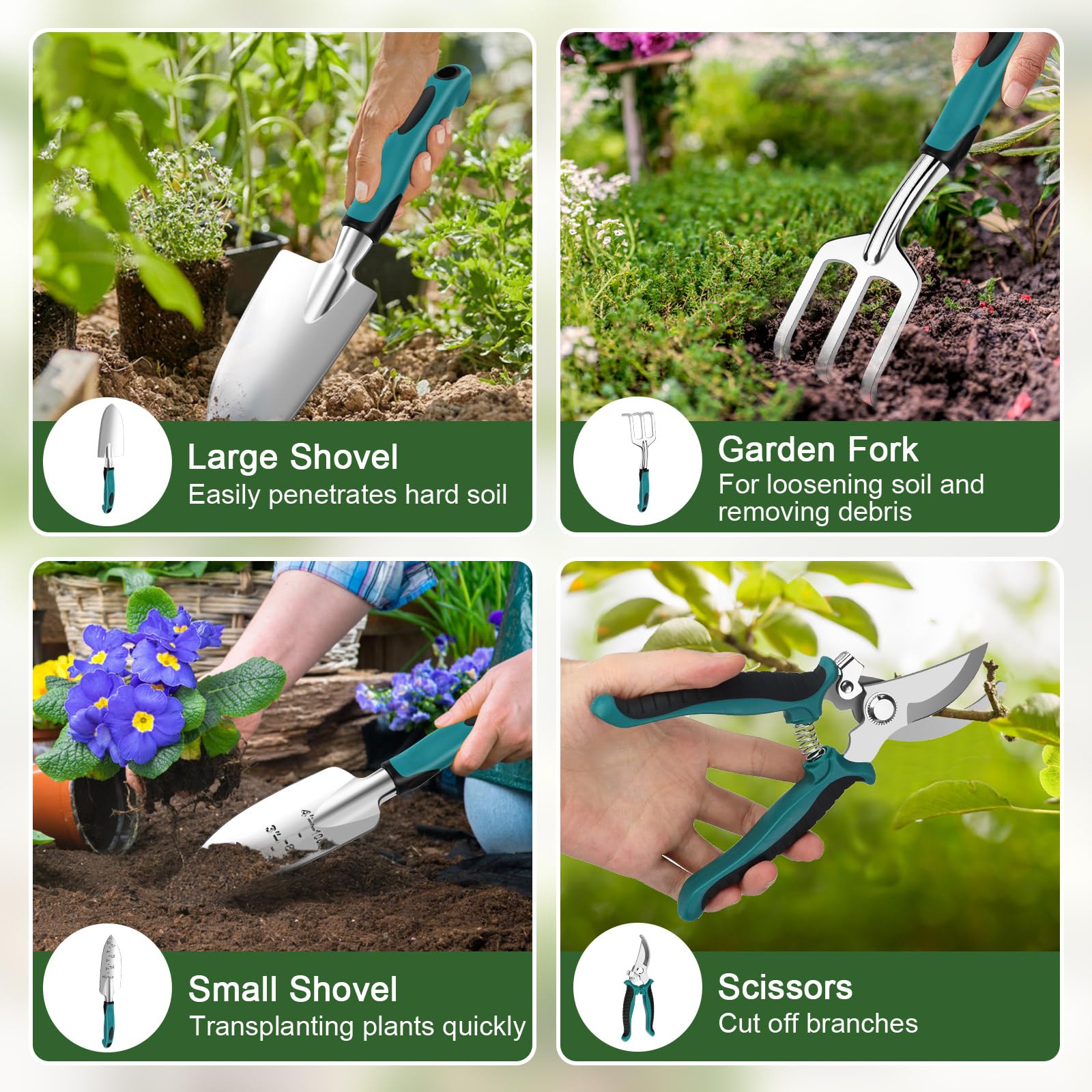 Attrezzi da giardino, 22 pezzi attrezzi da giardinaggio