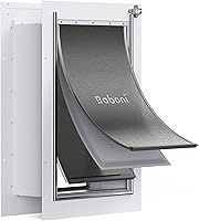 Baboni Large 3-Flap Pet Door for Wall - Steel Frame, Telescoping Tunnel, Aluminum Lock, Durable Dog Cat Door for Pets Up to 100 lbs