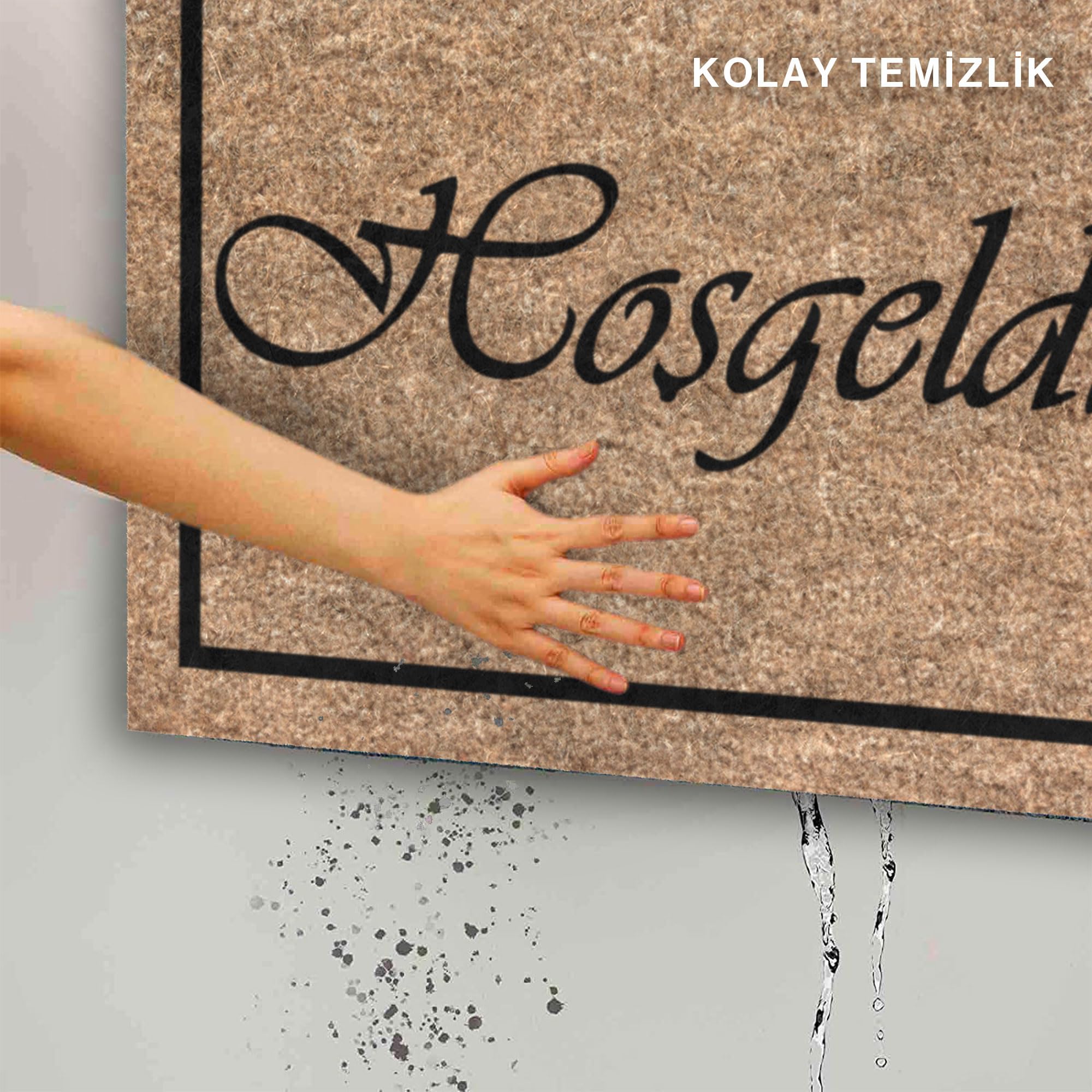 Monnhein Kapı Önü Paspası - Modern ve Şık Kapı Paspası | Ev, Ofis ve Dış Mekân Kullanımı İçin (Klasik Hoşgeldiniz Matı) 45x65