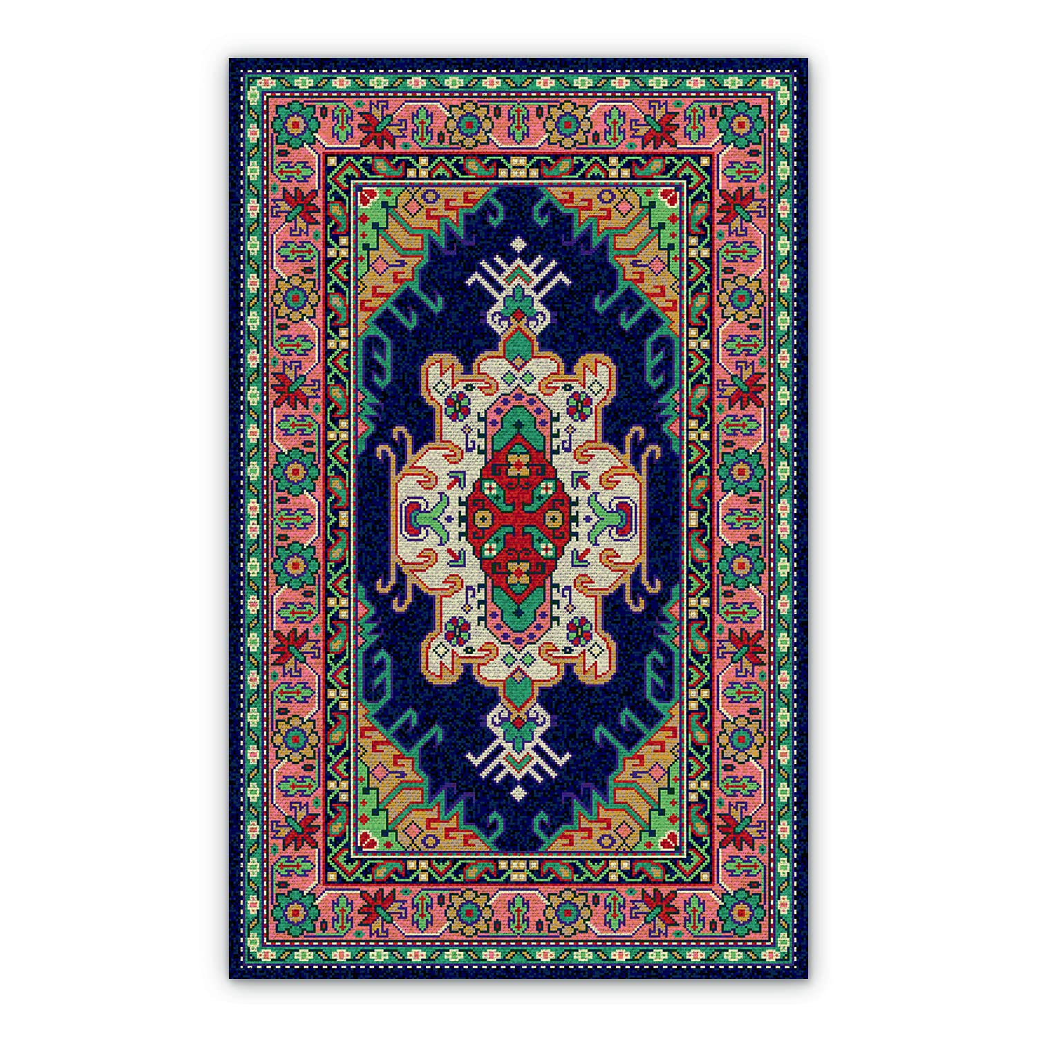 Tapis en vinyle PVC au motif de géométrie pointillé abstrait 90x135cm pour décoration intérieure