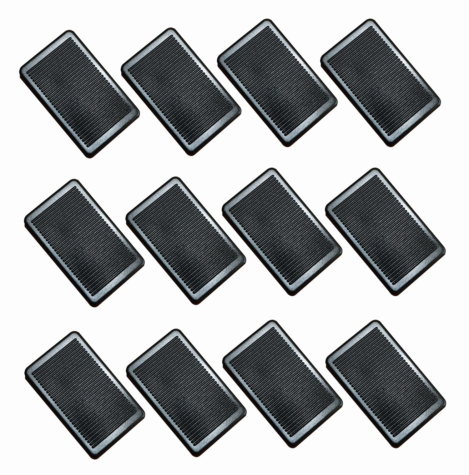 Fixte Black 12 X Furniture Wedges Levellers Levelling Shims Soft Rubber Flexible Stackable Wedges In