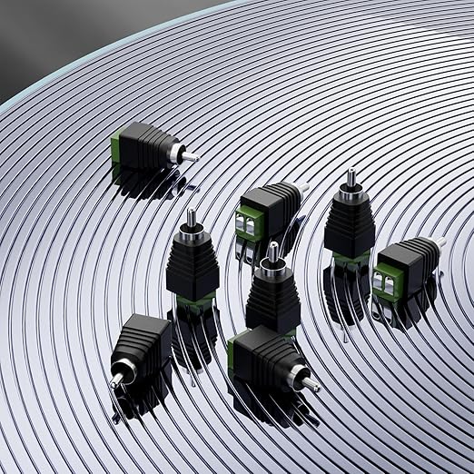 BERLAT Conector de Cable de Altavoz a RCA, Adaptador Macho RCA, 12 Piezas miniatura 3