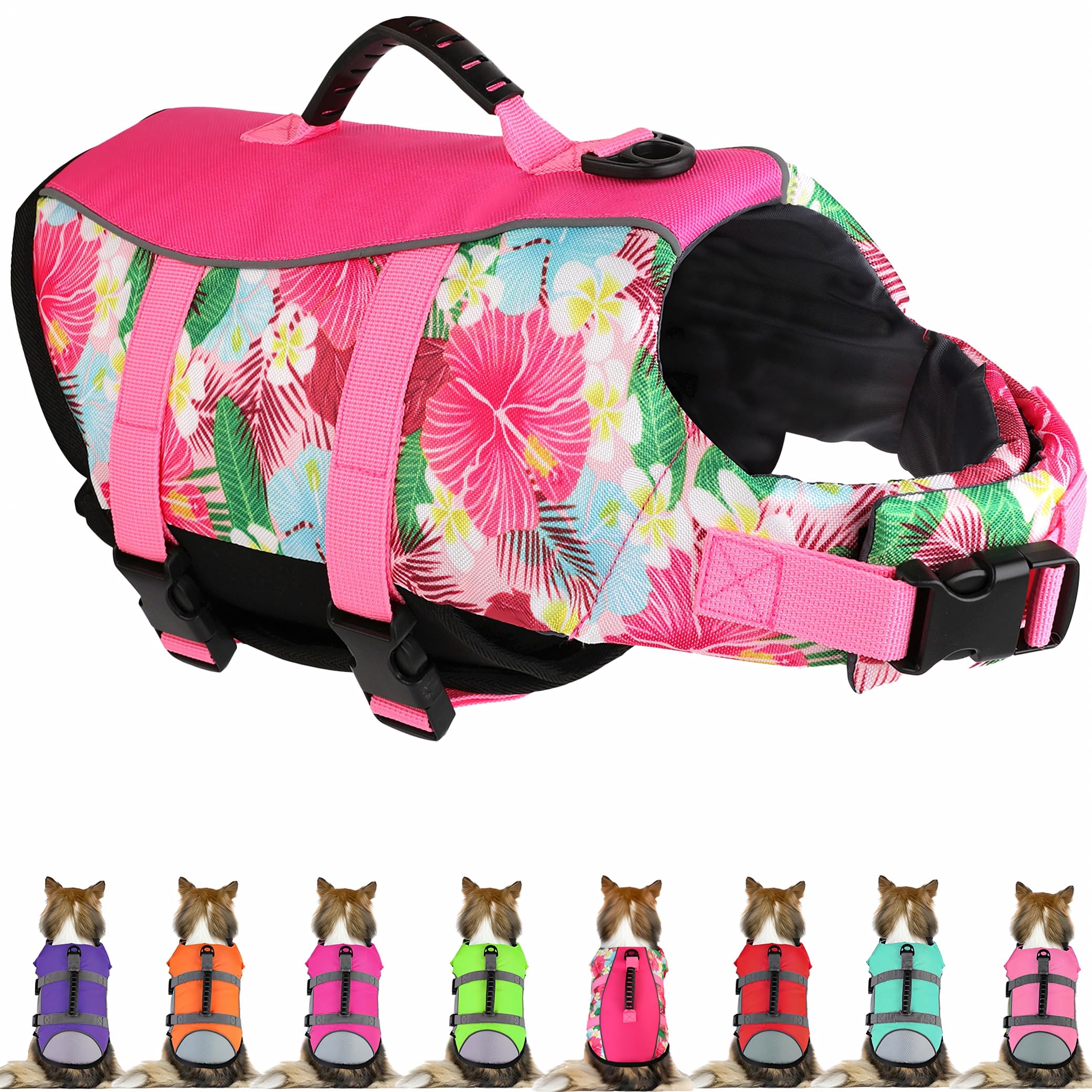 Mklhgty Hawaiian Dog Life Jacket