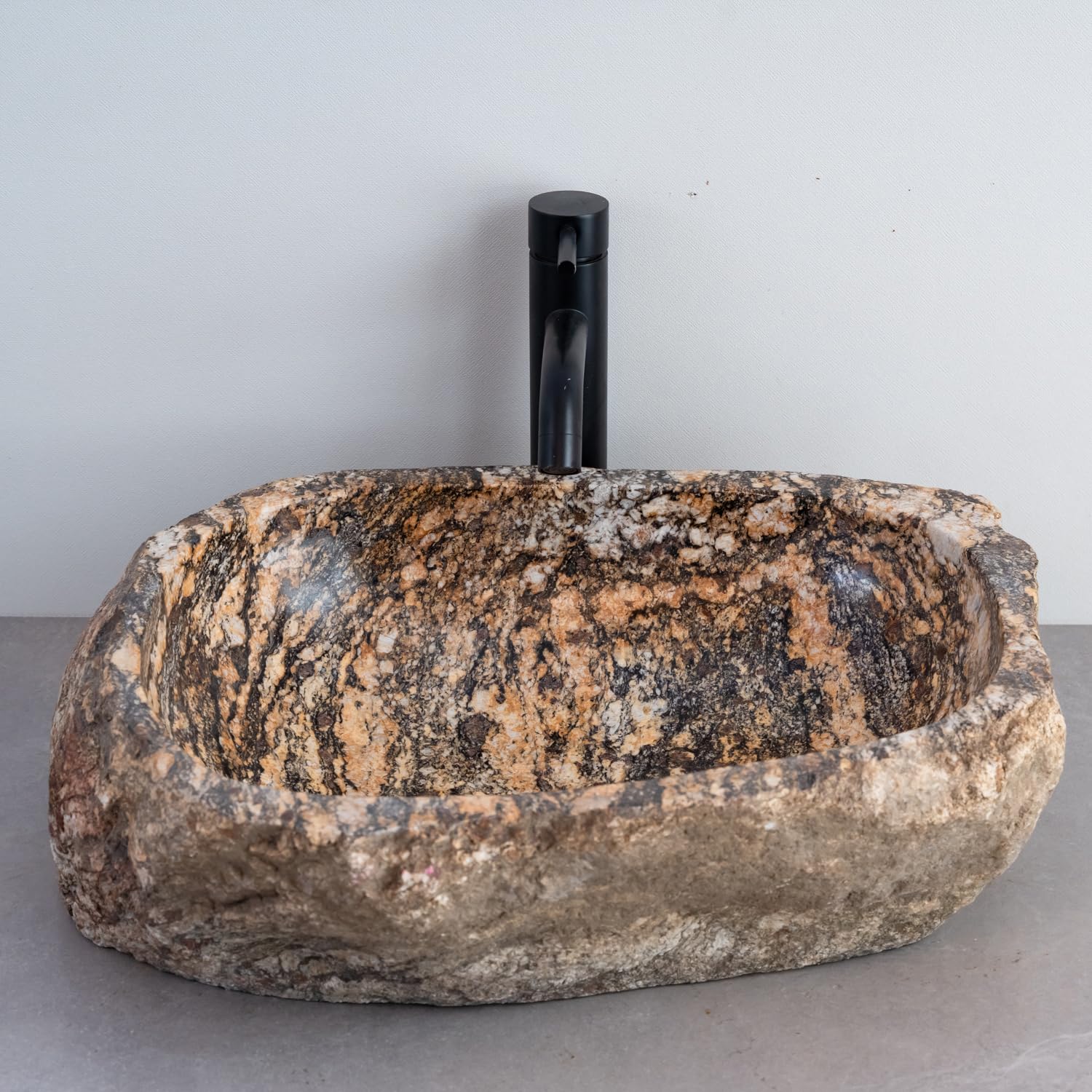 190 - Handcrafted Irregular River Stone Vessel Sink; Real Stone Sink; Unique Vessel Sink - Choose Your Design Under 'Color' Options