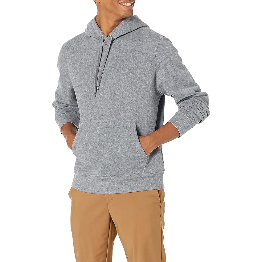 Amazon Essentials Felpa con Cappuccio, Non Apribile, Disponibile in Taglie Big & Tall Uomo, Grigio Puntinato, 5XL Plus