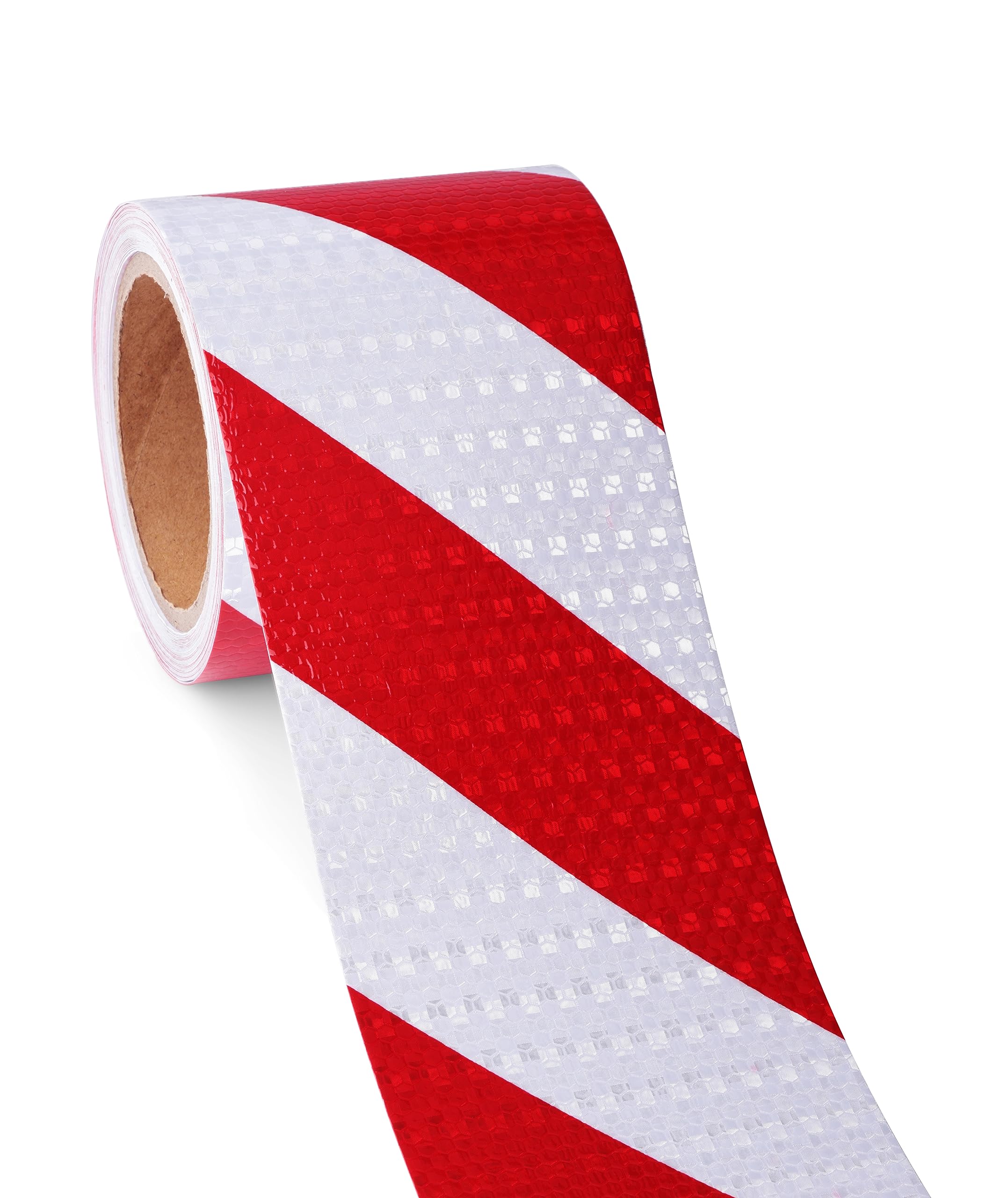 XFXIA Reflective Tape, Waterproof Self Adhesive Dot Reflective Tape Outdoor Safety Caution Reflector for Trailers, Bikes, Cars（Red White, 4 Inch x